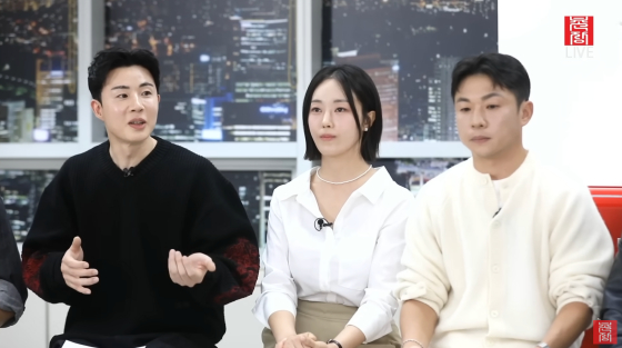 (왼쪽부터) 미스터 한, 23기 옥순, 미스터 강 /사진=촌장엔터테인먼트 유튜브