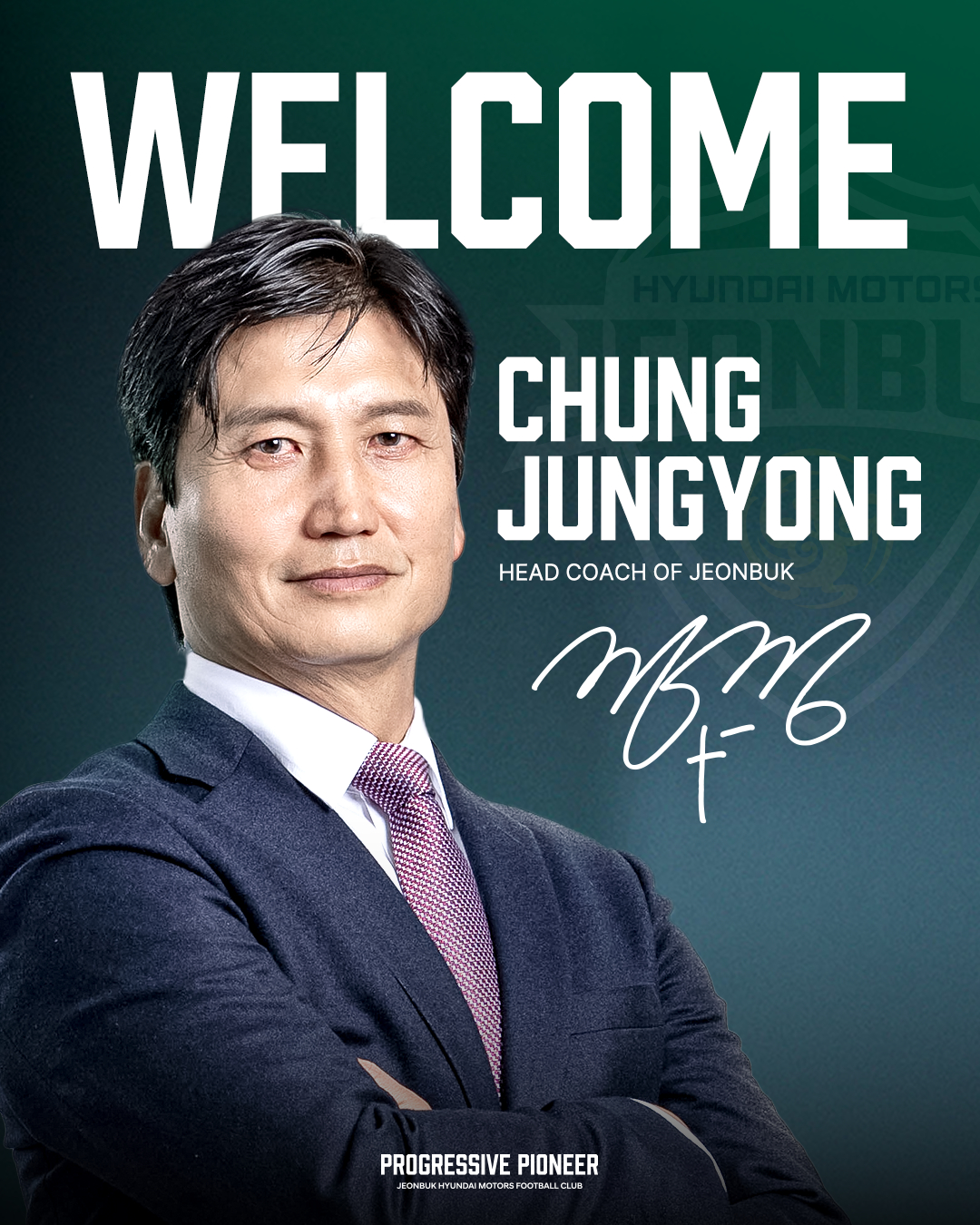 Chung Jung-yong, the new coach of Jeonbuk Hyundai. /Photo = Courtesy of Jeonbuk Hyundai