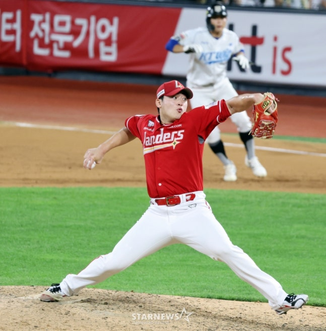 SSG队的曹炳铉。 =照片=高级记者姜英祖。