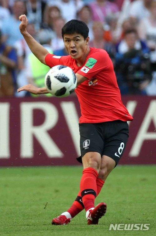 图为2018年俄罗斯世界杯对阵德国队的朱世宗。 =照片=newsis。