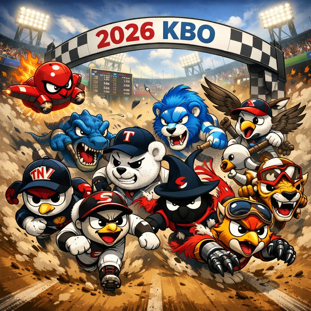 In the 2026 season, artificial intelligence (AI) used the symbols of 10 KBO league teams to graphically express the fierce ranking fight. /Graphic=Artificial Intelligence (AI) Generative Images