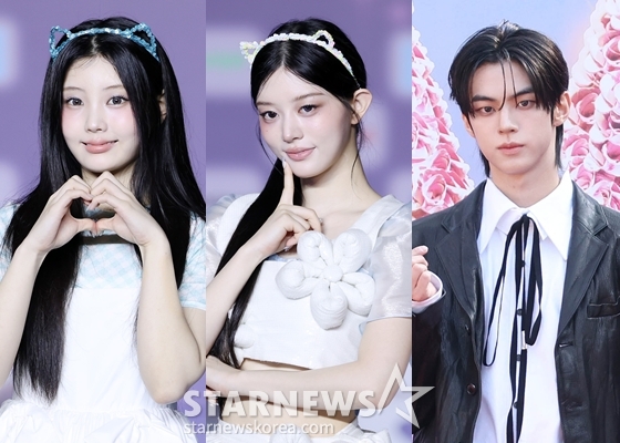 ILLIT Won-hee, ILLIT Min-ju, TWS Do-hoon (from left) / Photo = Star News