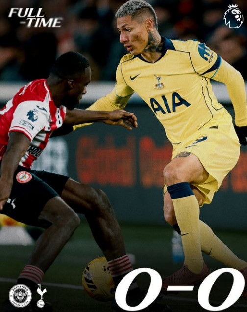 2日(韩国时间)，托特纳姆热刺队在英国布伦特福德的吉泰克社区体育场举行的"2025~2026赛季英格兰足球超级联赛(EPL)"第19轮客场以0比0握手言和。 图为希沙利松运球的样子。 =照片=托特纳姆热刺队官方SNS结束。