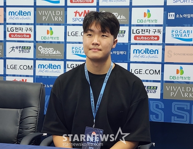 Jung Woo-joo met with reporters ahead of the Sono game on the 3rd. /Picture = Reporter Park Soo-jin