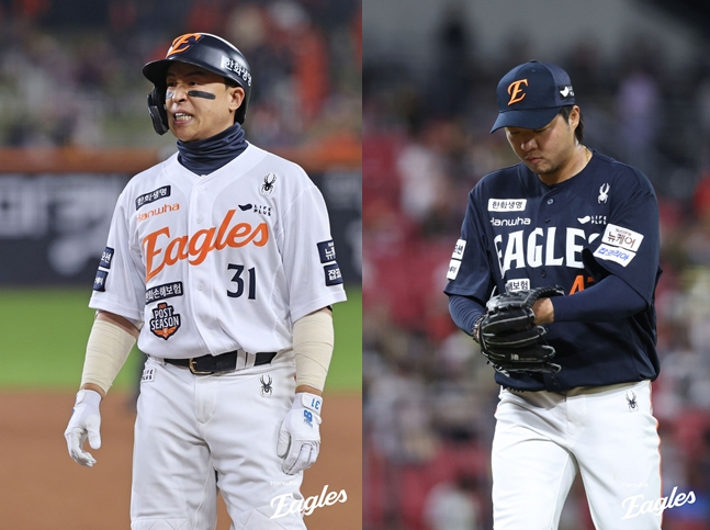 Son Ah-seop (left) and Kim Bum-soo on the FA market./Photo = Courtesy of Hanwha Eagles