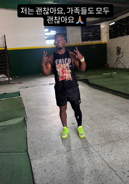 On the 5th (Korea time), Hanwha Eagles foreign hitter Jonathan Peraza revealed his recent status through his social network service (SNS) channel. /Photo = Peraza SNS
