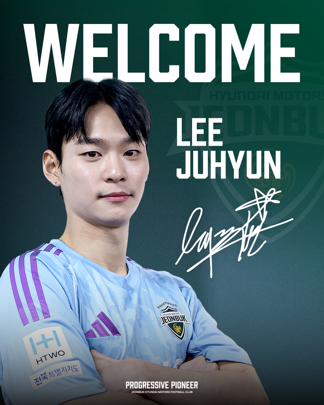 Lee Joo-hyun, official joining Jeonbuk Hyundai. /Photo = Courtesy of Jeonbuk Hyundai