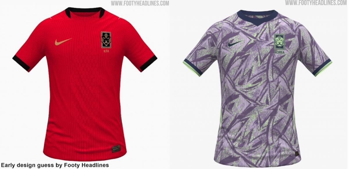 韩国国家足球队将在2026北中美世界杯上穿的新队服的预测图。 =照片=puty头条新闻