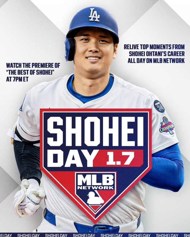 宣传Showhey Day的海报。 =照片:MLB网络官方SNS