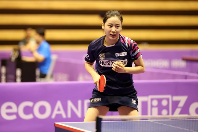 Yu Si-woo (Hwaseong City Corporation) passed the first round of selection with a victory. /Photo = Courtesy of the Korea Table Tennis Association