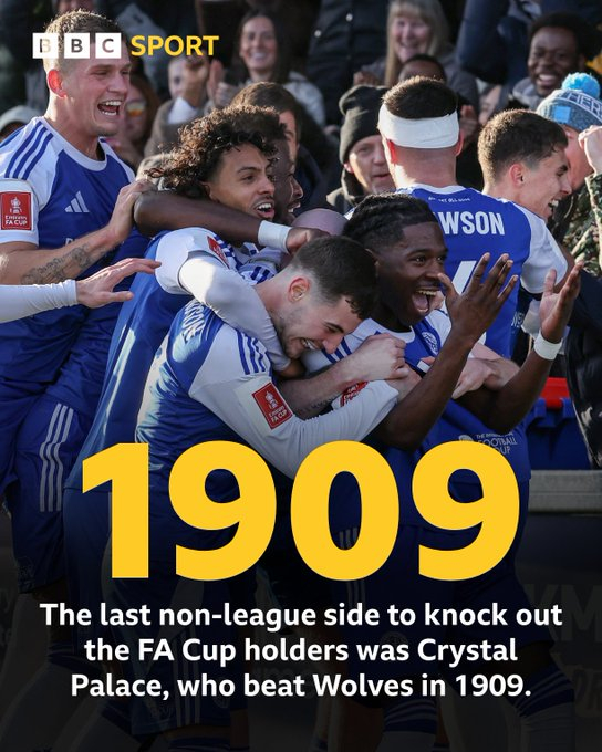 英国媒体报道了麦克尔斯菲尔德在英格兰足协(FA)杯上的历史性胜利。 =照片:英国广播公司(BBC)官方社交网络服务(SNS)