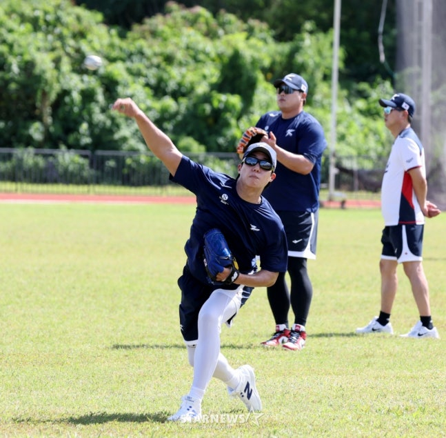 Won Tae-in training in Saipan. /Photo = Senior Reporter Kang Young-jo