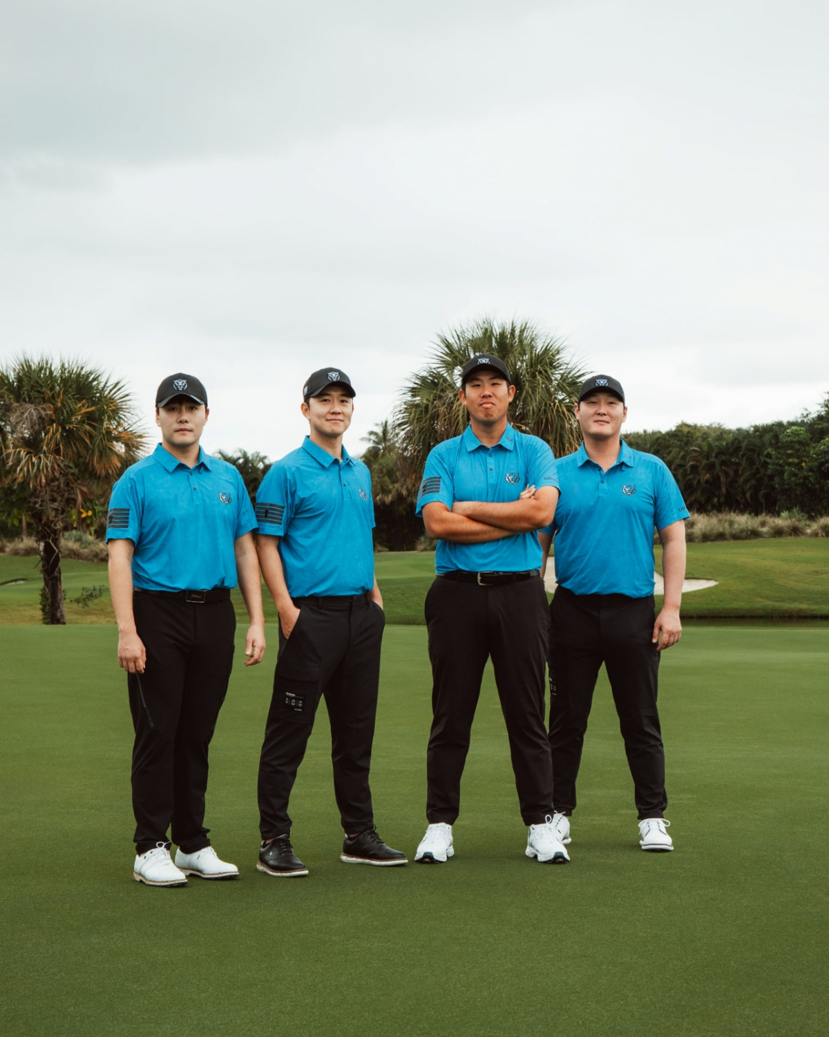 2026赛季韩国GC新面孔们（左起为金珉奎、宋永汉、安秉勋、丹尼•李）。 =照片=LIV高尔夫提供。