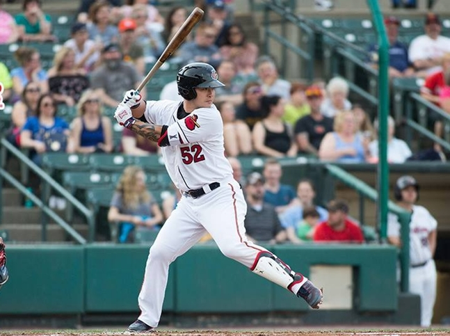 =2017赛季朴炳镐效力于美国二流职业联赛时的样子。