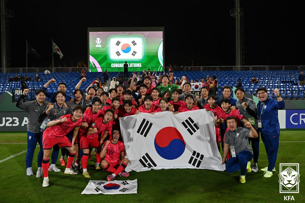 The U-23 national team advanced to the semifinals of the 2026 AFC U23 Asian Cup. /Photo = Courtesy of the Korea Football Association