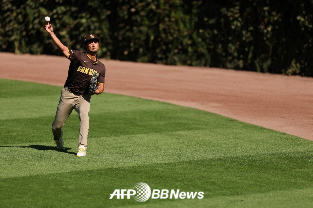 Japanese ace of the San Diego Padres, Yu Darvish. /AFPBBNews=News1