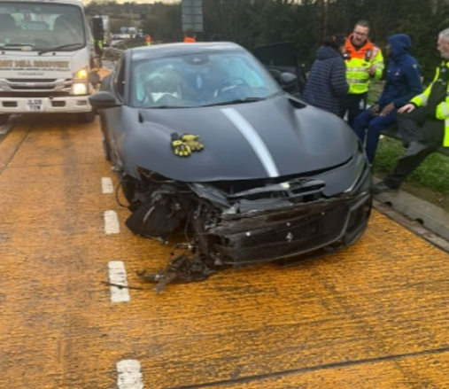 Randal Colomuani's car in an accident./Photo =The British Daily Mail's finish