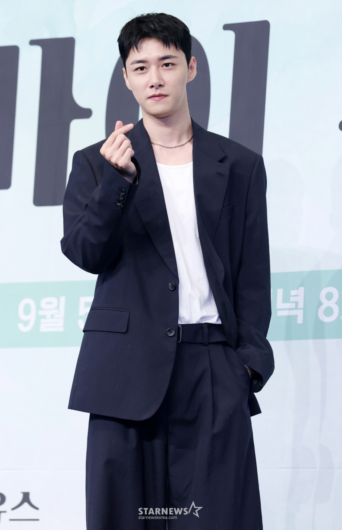 Actor Seo Ji-hoon poses at the production presentation of JTBC's Friday series "My Youth." /2025.09.04 / Photo = Kim Hwi-seon hwijpg@