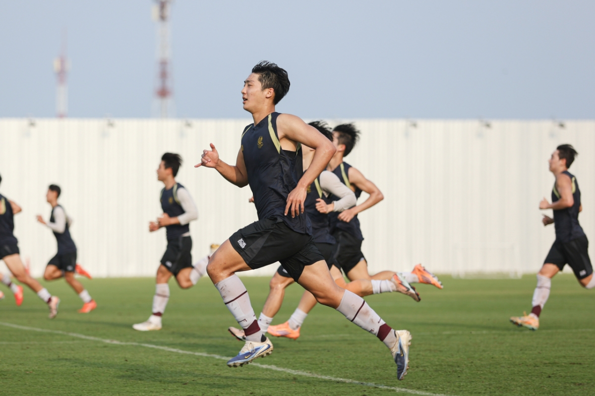 Team running during Gwangju FC off-season training. /Photo = Courtesy of Gwangju FC