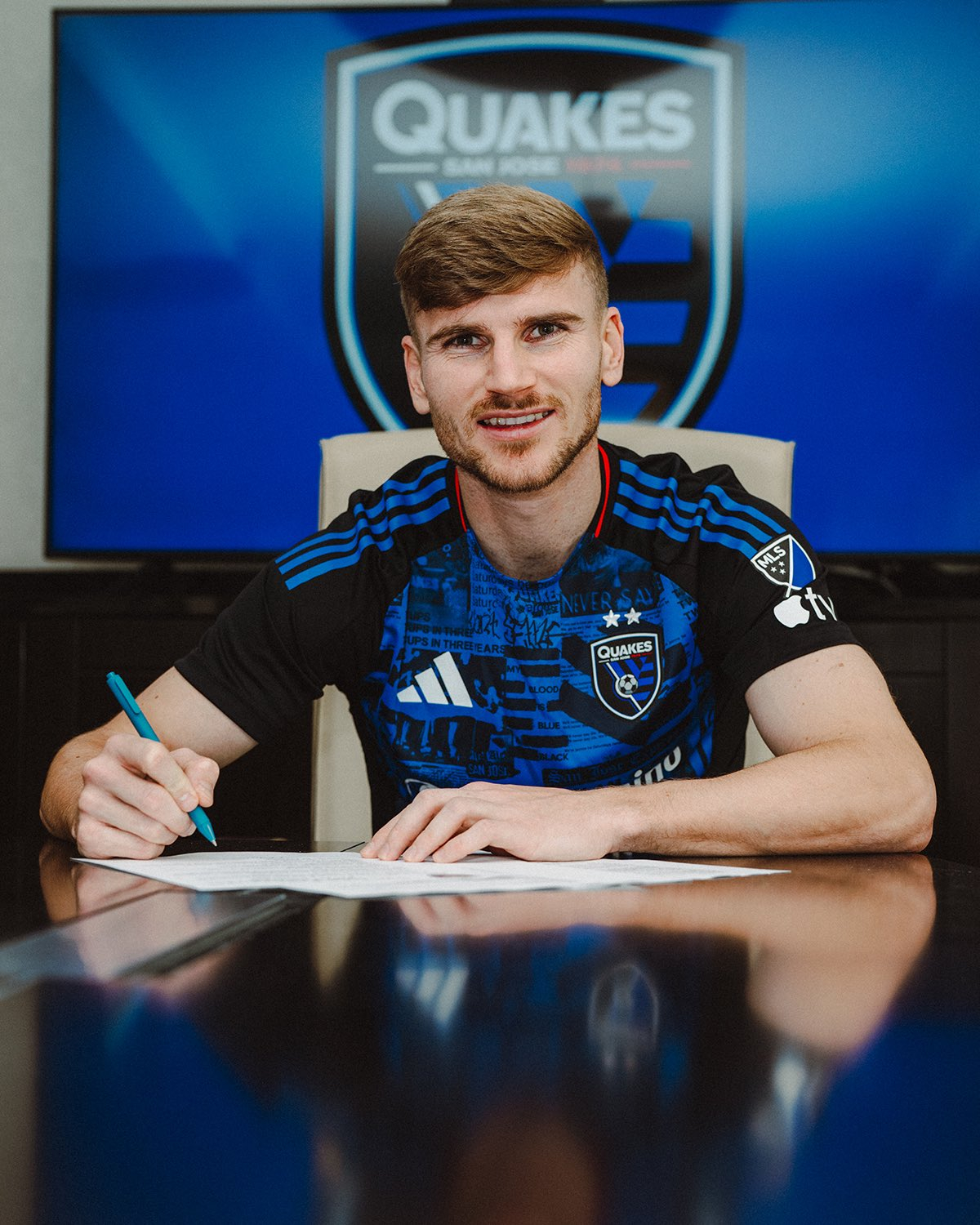 Timo Werner is signing a contract for the San Jose Earthquakes. /Photo = San Jose Earthquakes Official Social Network Service (SNS)
