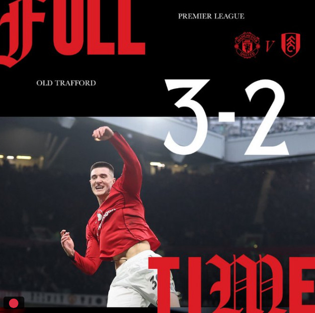 图为本雅明·谢什科正在庆祝进球。 =照片=曼联官方SNS收尾。