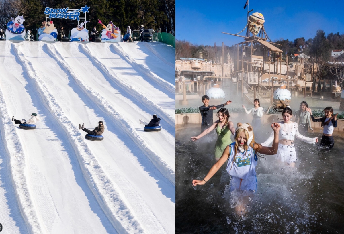 爱宝乐园雪橇场"雪地巴士"和"冬季温泉鱼子酱"