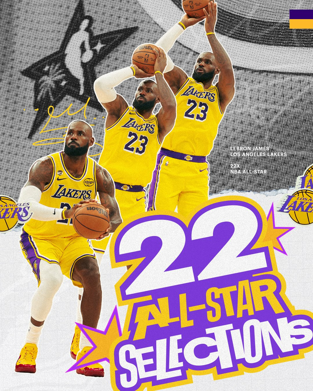Poster to celebrate LeBron James's 22nd consecutive NBA All-Star selection. /Photo = LA Lakers Official Social Network Service (SNS)