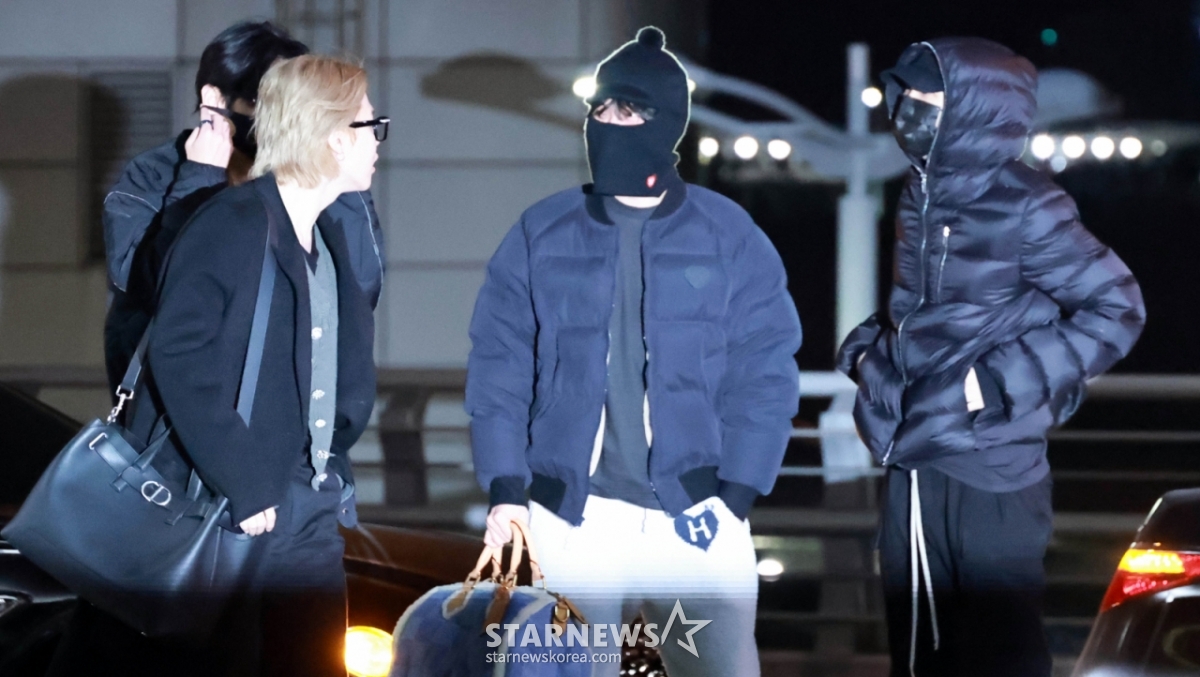 Chiều 2/5, V, Jimin, J-Hope, RM (BTS) đang xuất cảnh từ sân bay quốc tế Incheon theo lịch trình tại nước ngoài. 2026.02.02 /Ảnh = Lim Sung Kyun tjdrbs23@