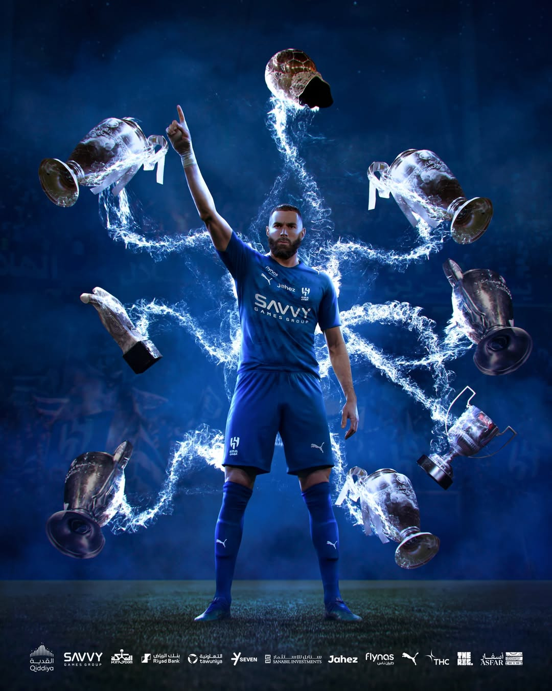 Karim Benzema chuyển đến Al-Hilal, Ảrập Xêút. Ảnh = Cap màn hình SNS của Alhilal