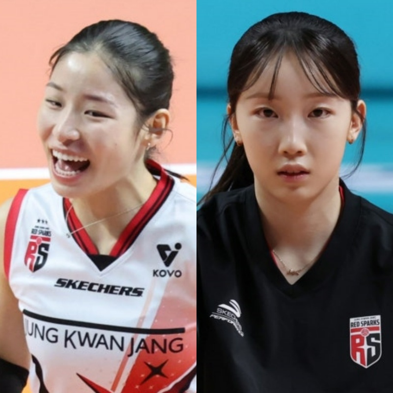 正官庄的因库什（左）和崔瑞贤。 =照片=金镇京。