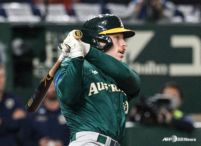 Alex Hall trong World Baseball Classic năm 2023. /AFPBBNews = Tin tức 1