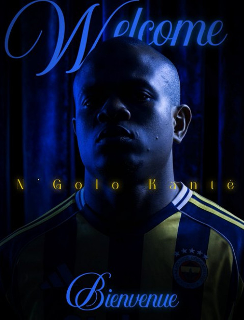 Fenerbahce announcing the transfer of N'Golo Kante. /Photo = Fenerbahce's official SNS farewell