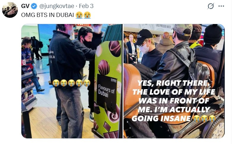 BTS Dubai Airport Fan Photo Source X@JUNGKOVTAE