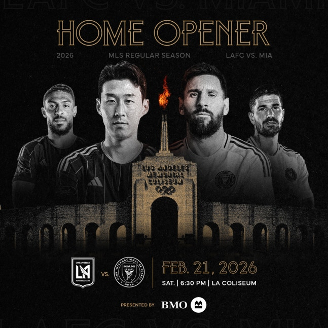 Los Angeles FC and Inter Miami will clash at 11:30 a.m. (Korea Standard Time) on the 22nd of next month in the opening game of the 2026 season MLS. /Photo = LAFC SNS Capture 