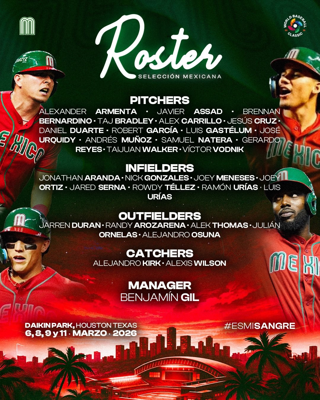 Mexico's 30-man entry. /Photo = Mexico's baseball team official SNS