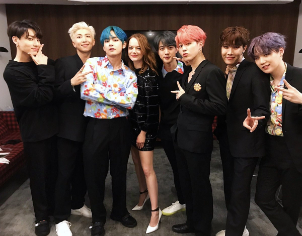  Photograph of Emma Stone with BTS Official Social Media in BTS