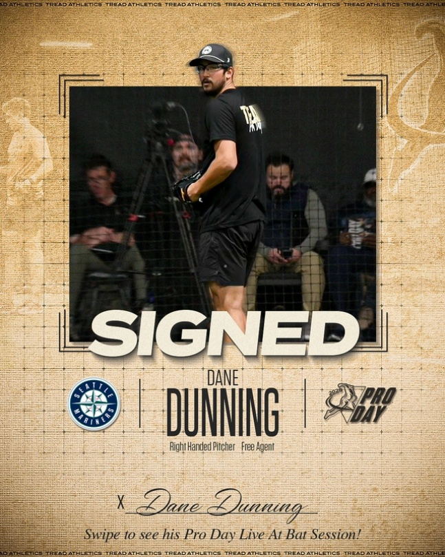 特雷德 ∙ 竞技中心庆祝了唐宁加入西雅图水手队. =照片=tread运动官方SNS收尾。