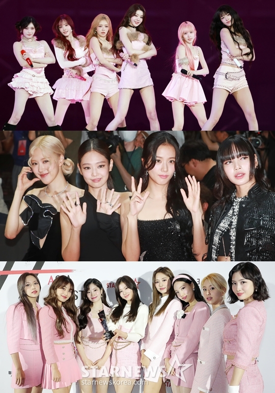 アイブ、BLACKPINK、TWICE(上から)/写真=スターニュース