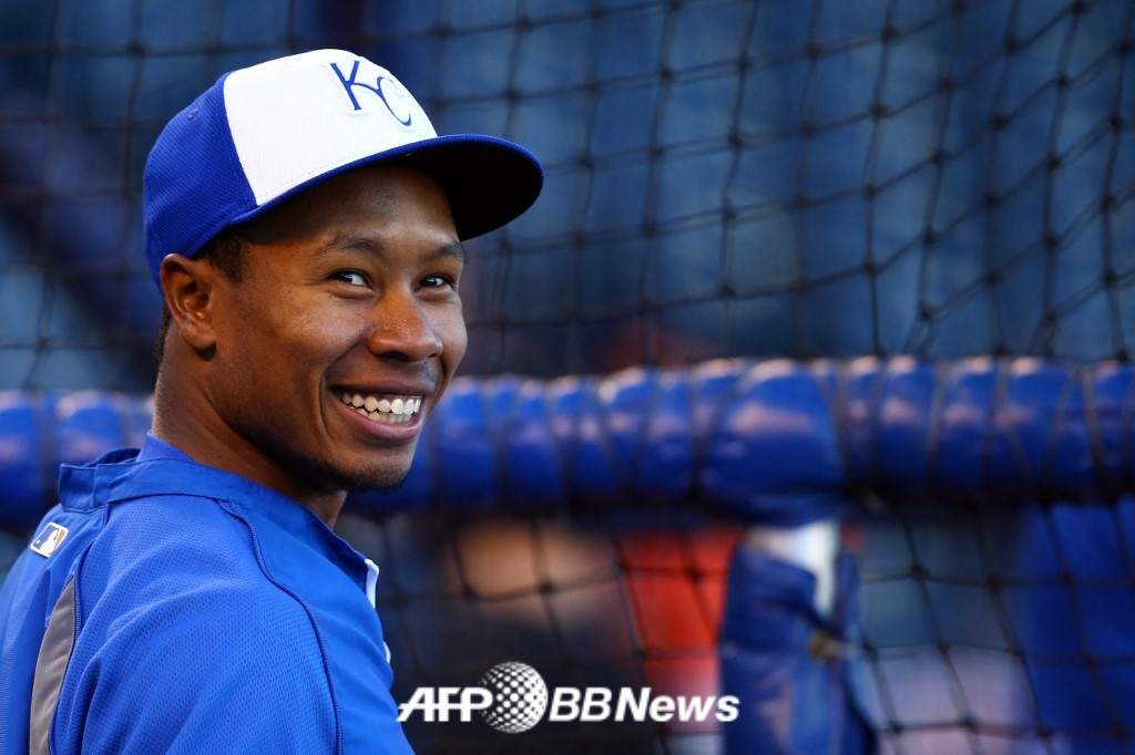 2014年、カンザスシティ·ロイヤルズで活躍していた時代の故テレンス·ゴアの姿。 /AFPBBNews=ニュース1