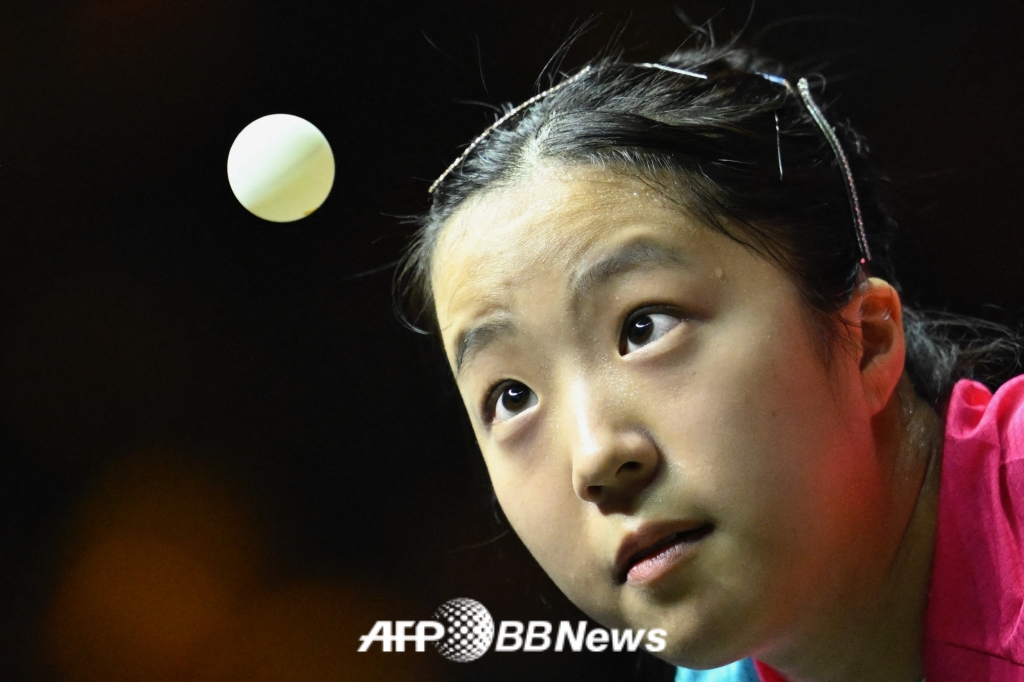 韓国女子卓球の看板、シン·ユビン。 /AFPBBNews=ニュース1