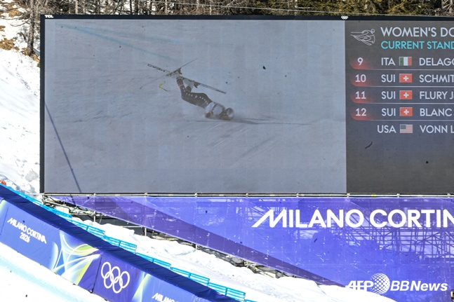 The scene of Bon's accident is being communicated through the on-site electronic display. /AFPBBNews=News1