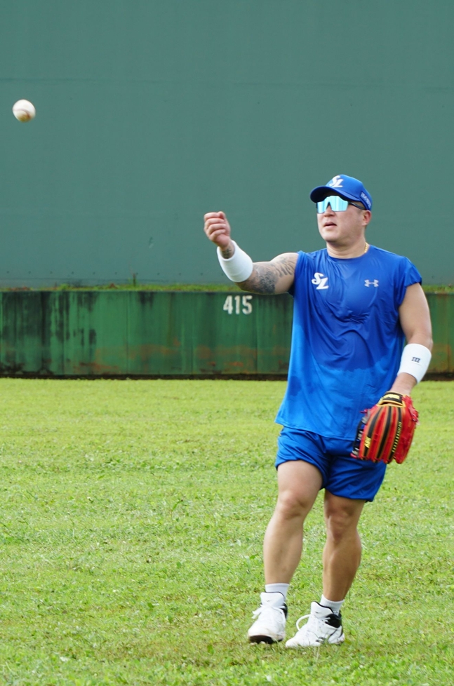 Choi Hyung-woo in training. /Photo = Samsung Lions