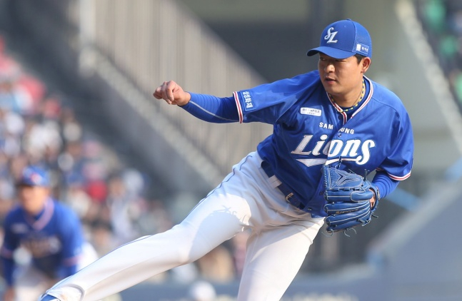 Shim Chang-min during the Samsung years. /Photo = Courtesy of Samsung Lions