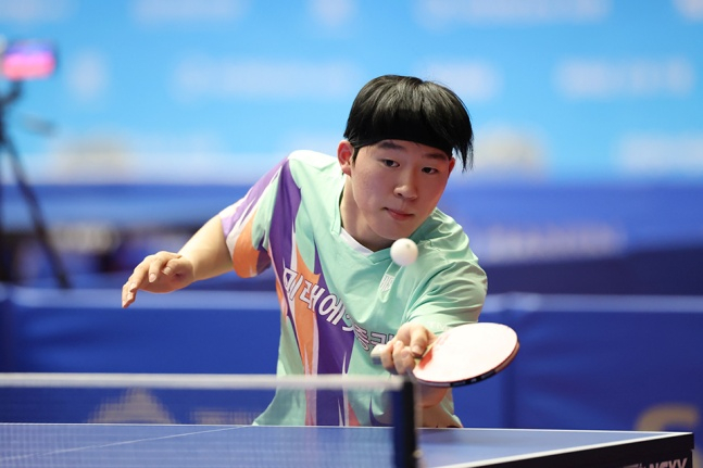 Park Kyu-hyun (Mirae Asset Securities) ranked first in the men's final selection match. /Photo = Courtesy of the Korea Table Tennis Association