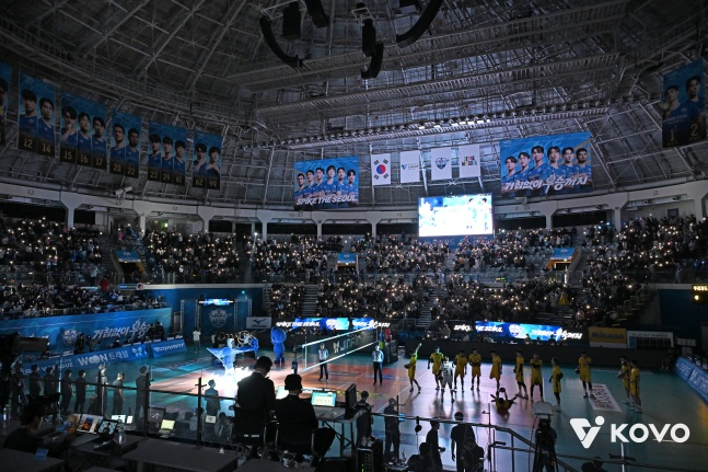 ウリカードのホーム球場、奨忠（チャンチュン）体育館の全景。 /写真=韓国バレーボール連盟提供