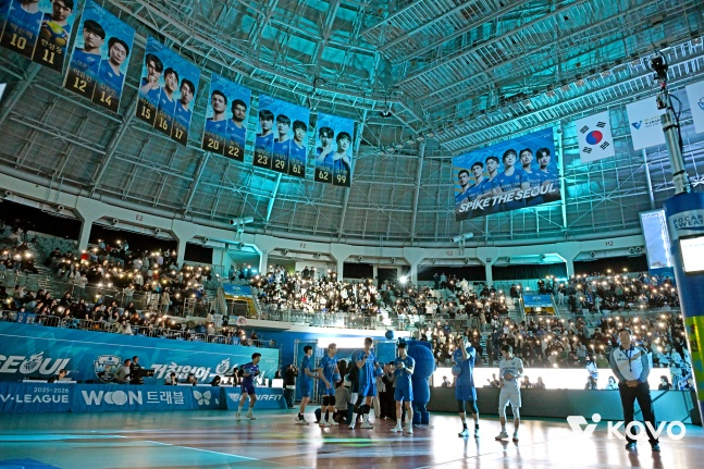 ウリカードのホーム球場、奨忠（チャンチュン）体育館の全景。 /写真=韓国バレーボール連盟提供
