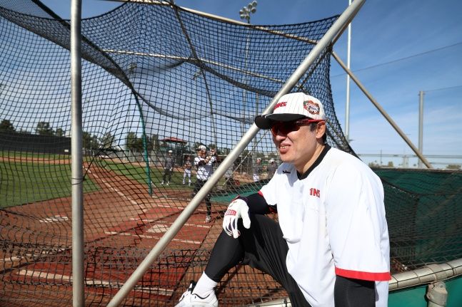 Park Dong Won gần đây đang trong quá trình huấn luyện tại trại xuân LG 2026 được tổ chức tại Scottsdale, Arizona, Hoa Kỳ. /Ảnh = LG Twins cung cấp