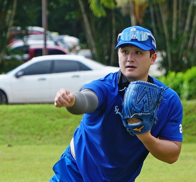 Choi Wontae, who is training. /Photo = Samsung Lions