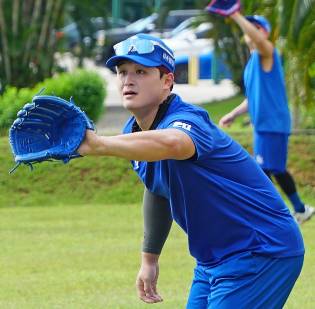 Choi Wontae, who is training. /Photo = Samsung Lions