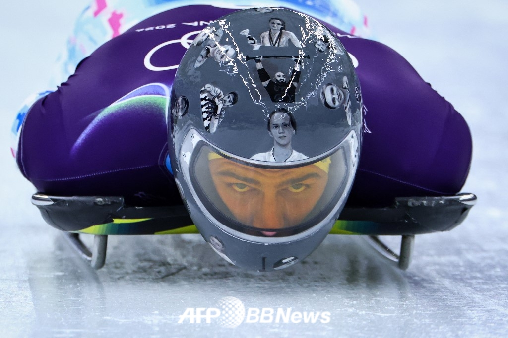 Vladislav Heraskevich, a Ukrainian skeleton national team member who wore a controversial helmet. /AFPBBNews=News1